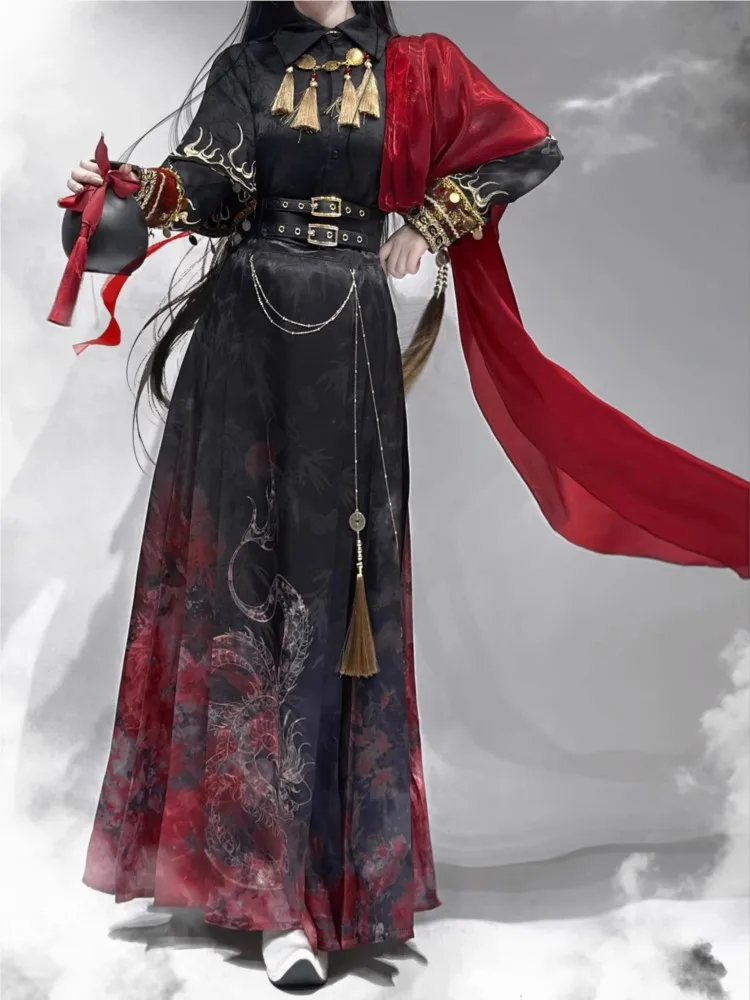 

A new Chinese-style top and skirt set with cool stylish design