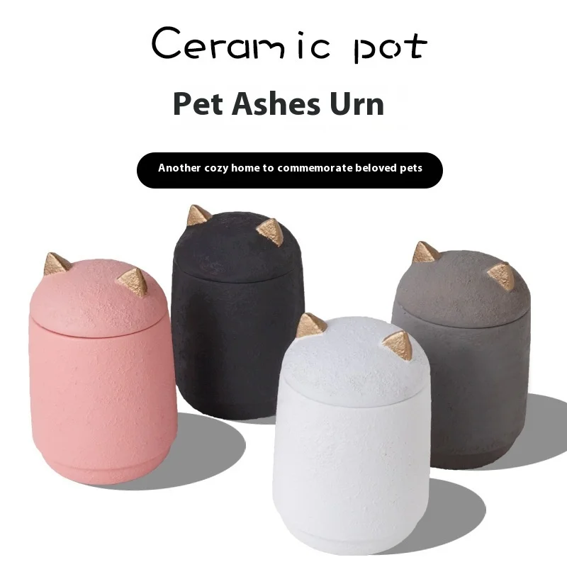 

Eco-Friendly Pet Urn – Cement Memorial Jar for Cat/Dog Ashes, Dignified Funeral Keepsake & Altar