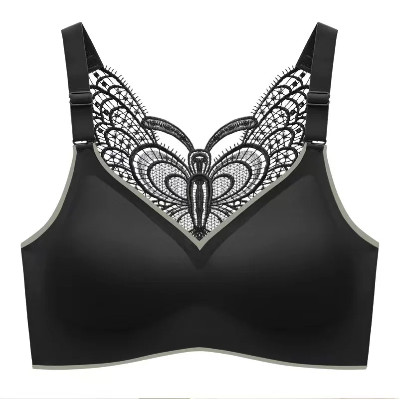 Seamless Large Size Top Women's Underwear No Steel Rings Sports Shockproof Comfortable Beautiful Back Sports Bra Thin Section