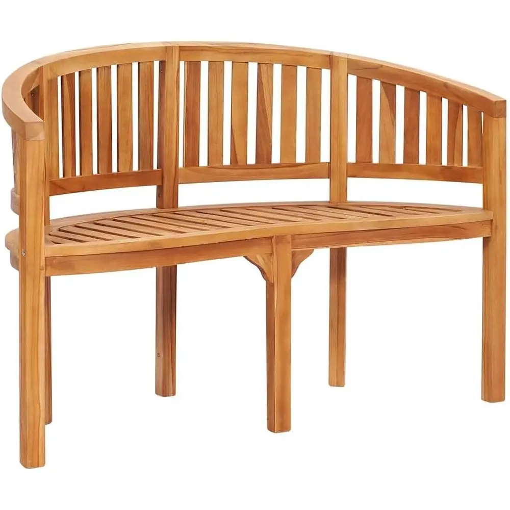 

Садовая скамья-банан из массива тика на 2 человека – натуральная отделка, не требует особого ухода, устойчивая к атмосферным воздействиям, для использования на открытом воздухе