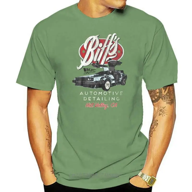 Back To The Future Biffs Automotive Hill Valley Mens T Shirt California Delorean Casual Short Sleeve Tee 010814