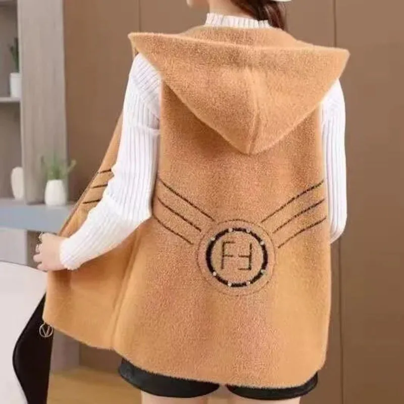 

Mother Women's Clothing Imitation Mink Velvet Coat 2026 Spring Autumn Majia Cardigan Female Fashion Slim Vest Overcoat