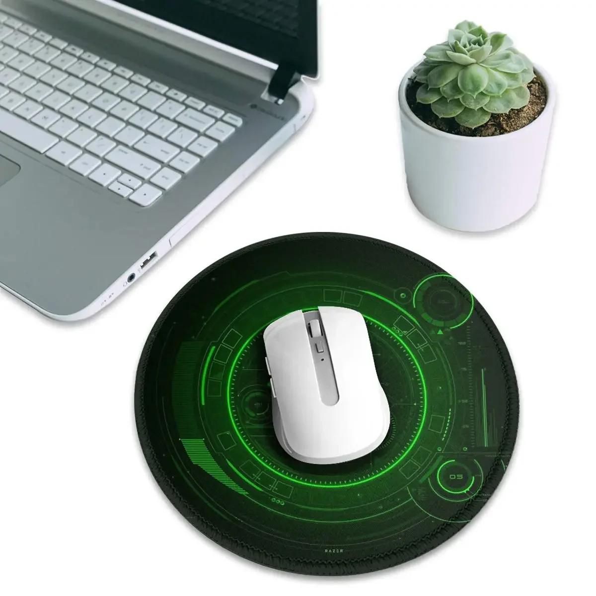 Razer Coasters Round Mouse Pad Computer Keyboard Mouse Mat Gaming Laptop Desk Mat Office Table Mats view 2