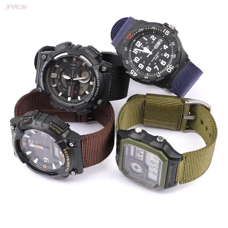 16mm 18mm Nylon Canvas Strap for Casio G-SHOCK GM-110 GM-2100 GA-900 700 AQ-S810 Men Replacement Waterproof Watch Band Bracelet