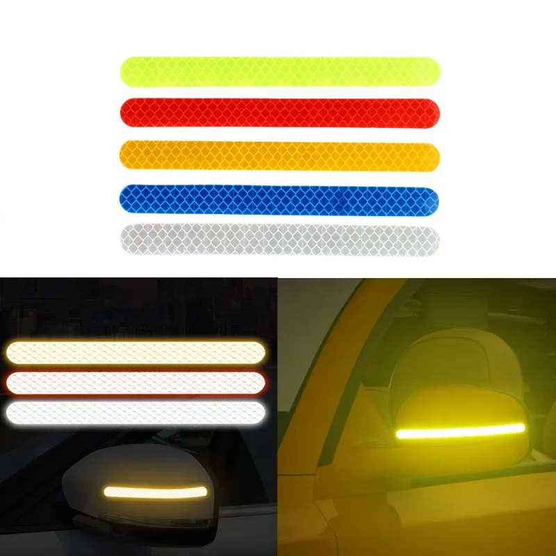 Car Rearview Reflective Strip Anti-collision Warning Stickers Reflector Tape Motorcycle Safety Warning Reflective Car Sticker