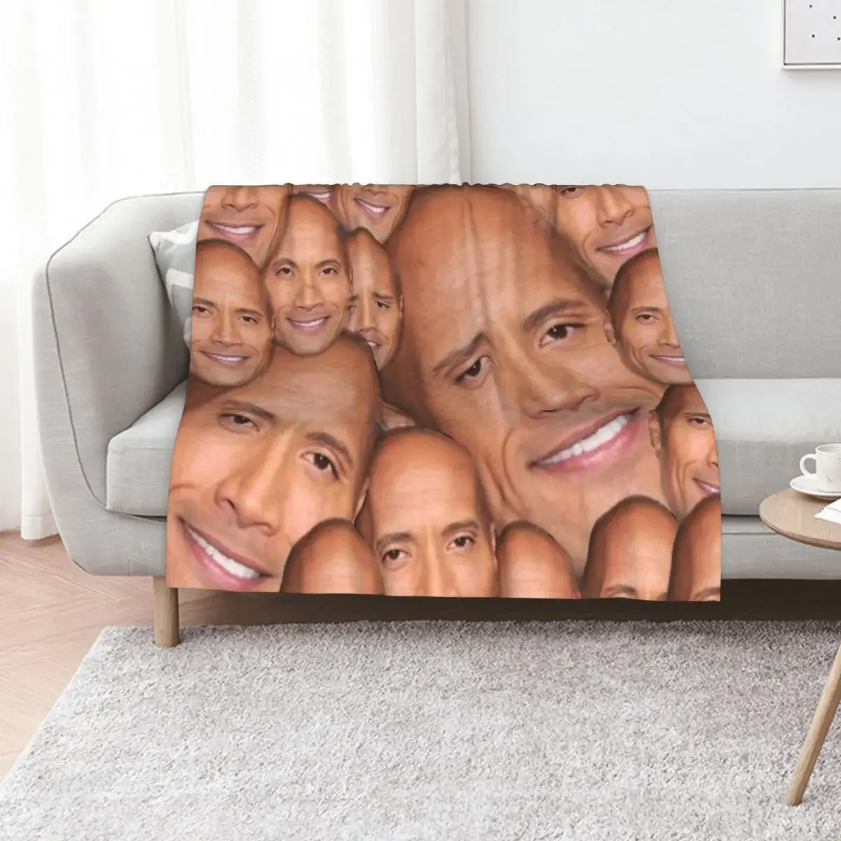 

Dwayne johnson funny face ( the rock ) Throw Blanket Stuffeds For Decorative Sofa Camping Cute Blankets