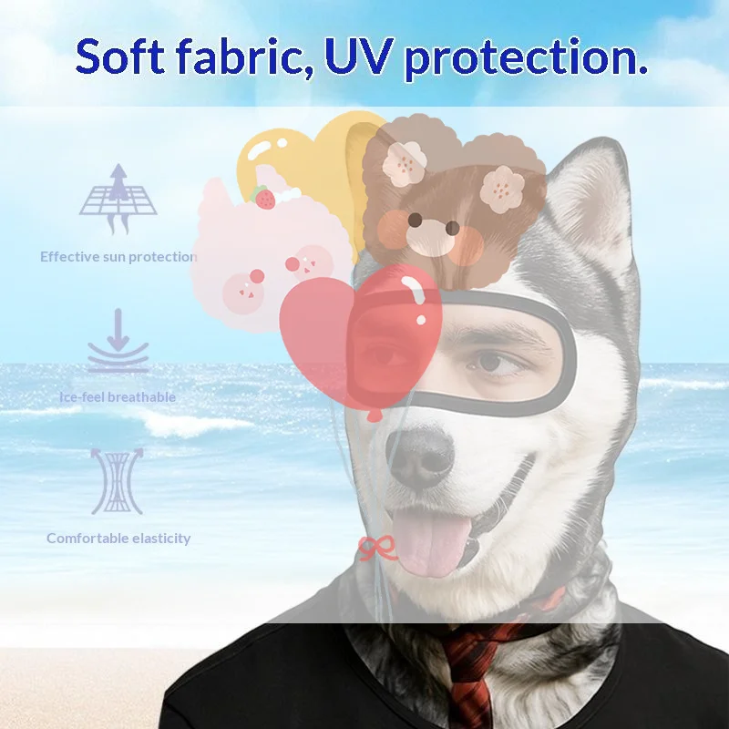 3D Cat Ski Animal Face Covering Full Face Hood Masque Cute Animal Cycling Face Mask Motorcycle Motocross Ski Snowboard Hat