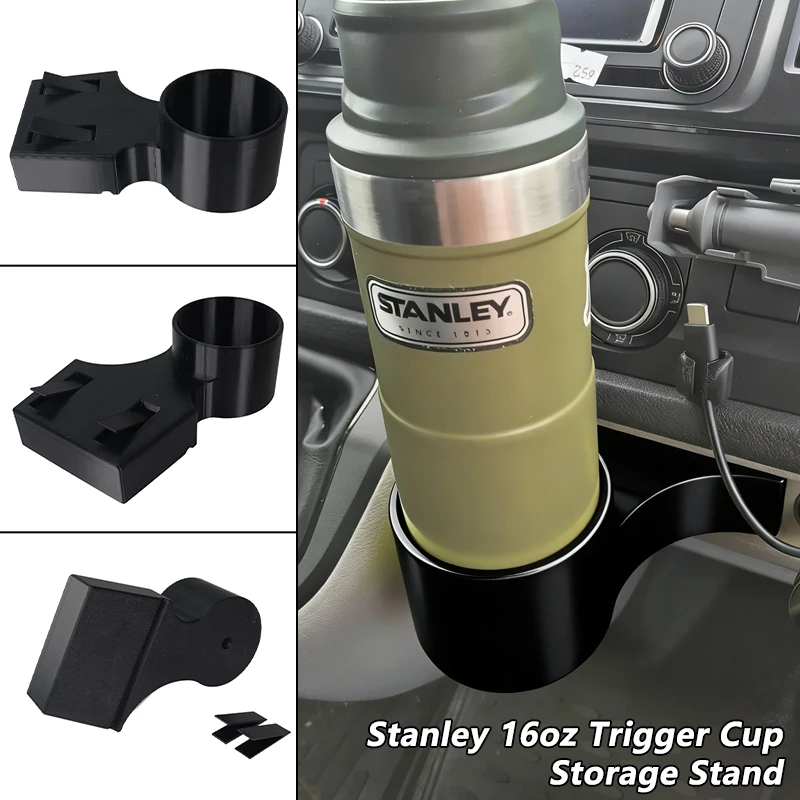 1pcs Car Cup Holder Organiser Storage Compartment Clip-On Adhesive Mount For Volkswagen T6 Stanley 16oz Campervan Accessory