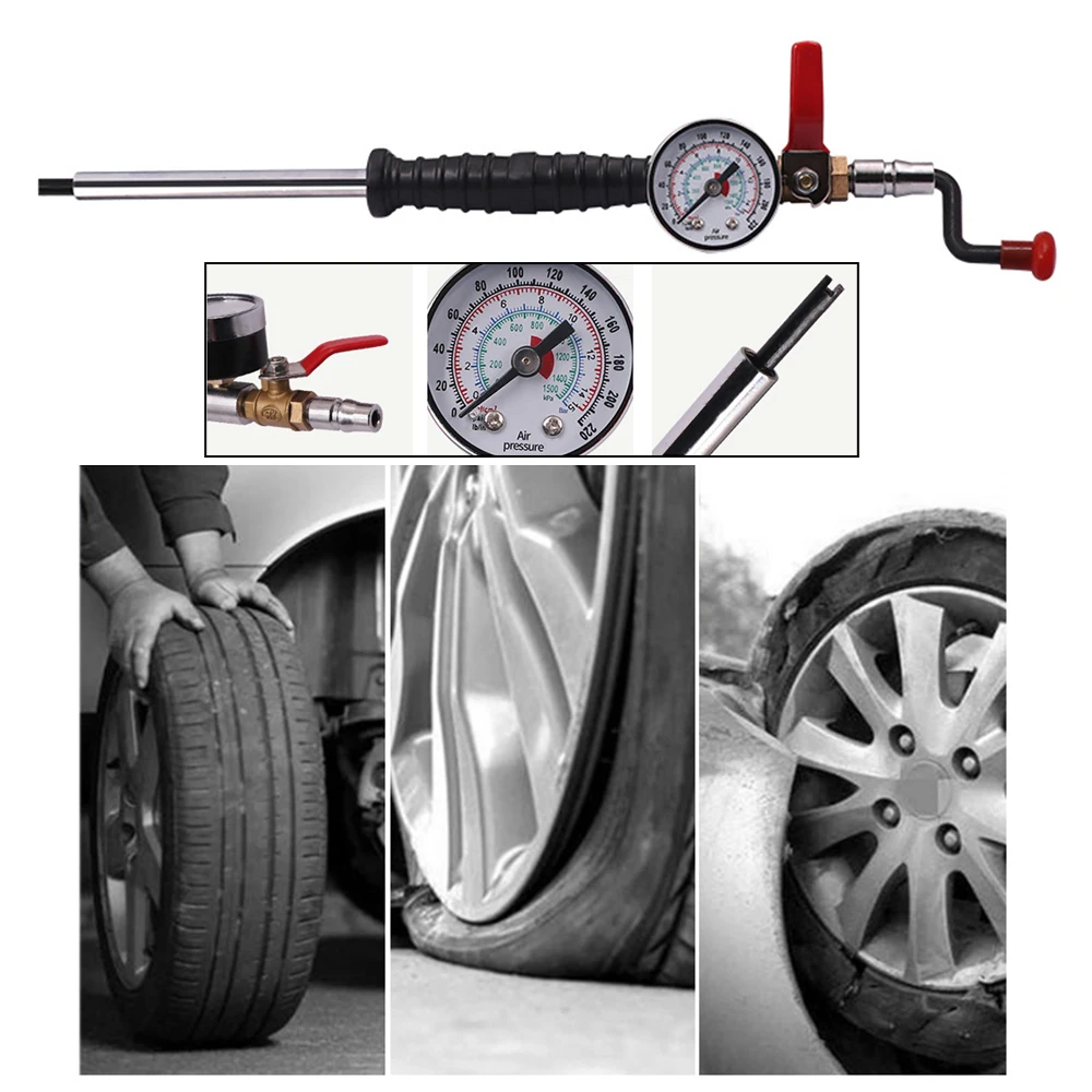 Pressure test switch tire inflatable nozzle crank durable car large truck copper head valve core valve nozzles single head wrenc
