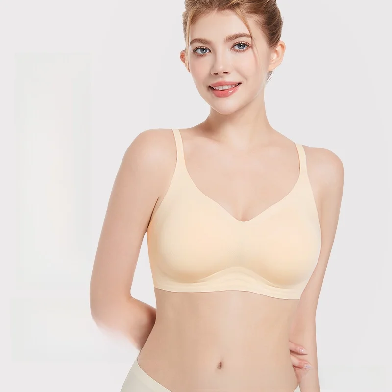 

Natural Small Chest Enlarging Bra Non-Vacuum Full Cup Underwear Sexy Style Gathered Design with Steel Ring Home Clothes