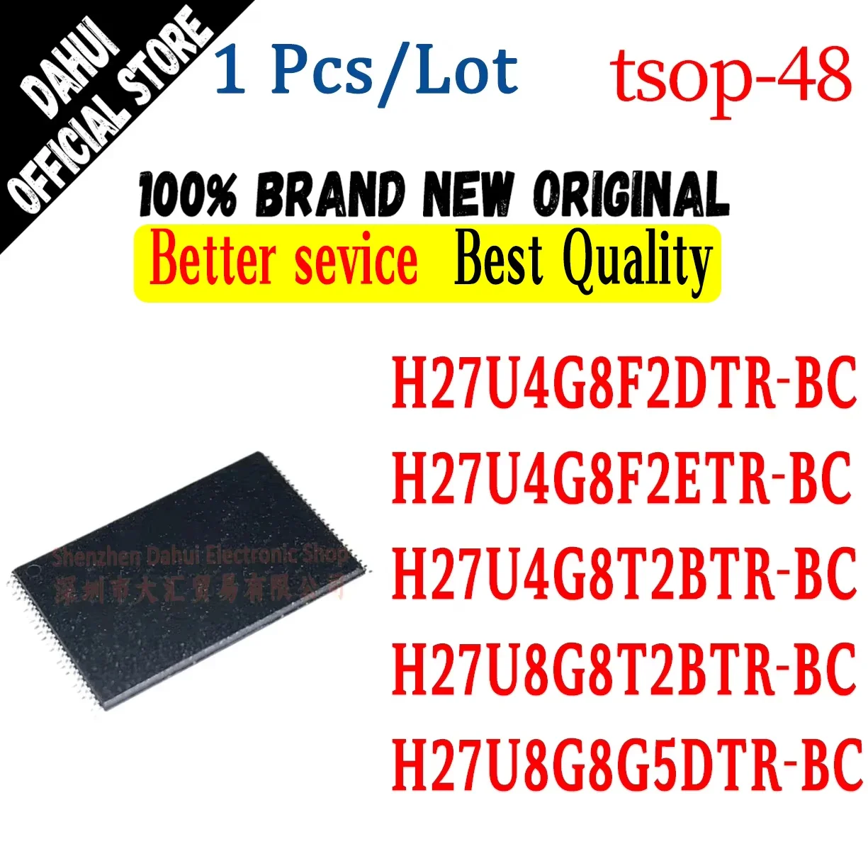 (1piece)100% New H27U4G8F2DTR-BC H27U4G8F2ETR-BC H27U4G8T2BTR-BC H27U8G8T2BTR-BC H27U8G8G5DTR-BC tsop-48 Chipset In Stock