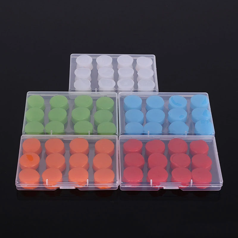 8/12PCS Silicone Ear Plugs Redução de Ruído do Sono Anti Cancelamento Som Isolamento Proteção Earplug Dormir Reutilizáveis Ear Plugs