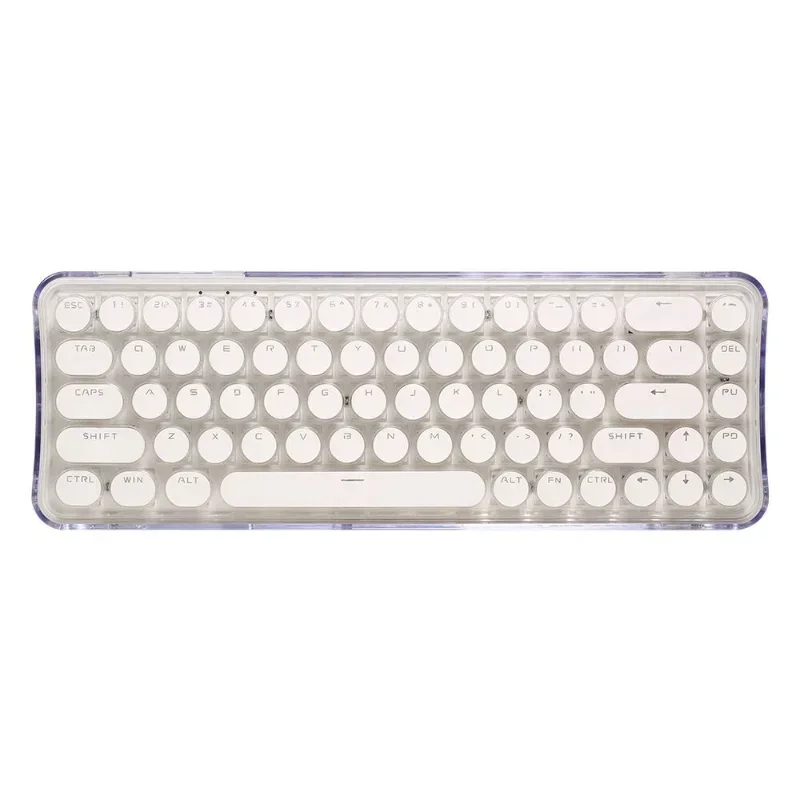 

Transparent hot-swappable mechanical keyboard three-mode 2.4G wireless Bluetooth customized crystal keyboard high value
