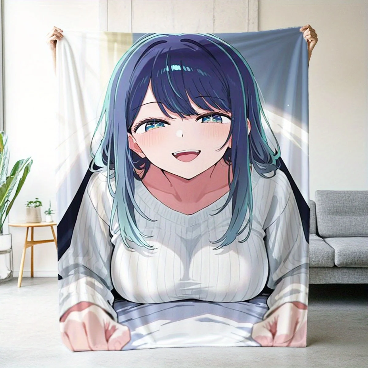 Sexy beauty pattern Flannel printed blanket suitable for all seasons suitable for living room office sofa and travel 180x250CM