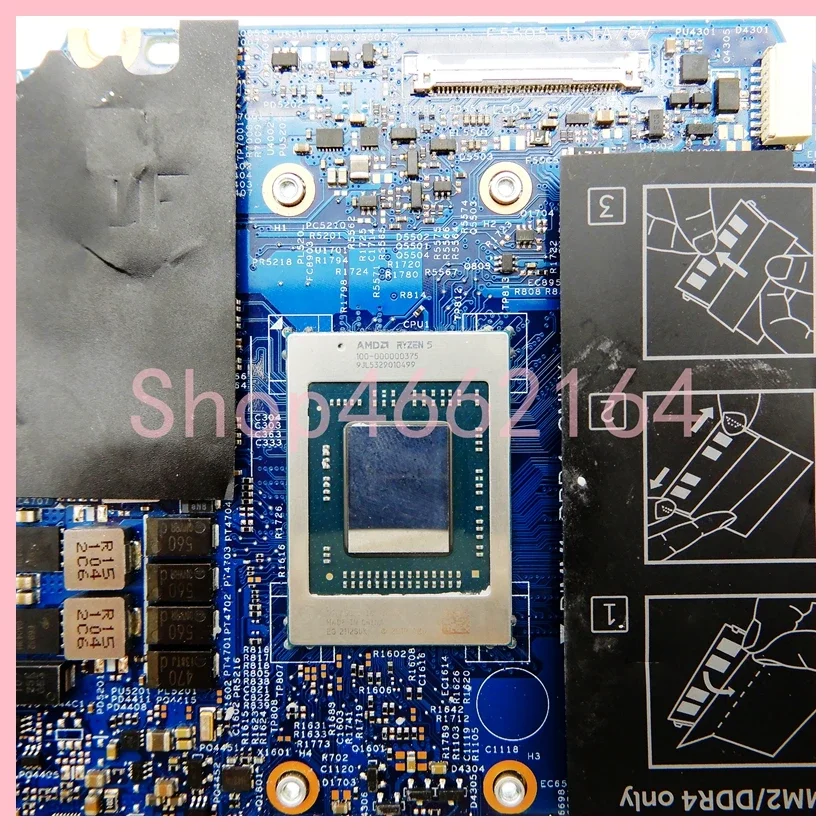 Imagem -03 - Placa-mãe Portátil para Dell Mainboard 100 Testado ok Cpu Uma Vostro 5515 cn 078x6r 0p3r55 2030991 R55500u R7-5700u