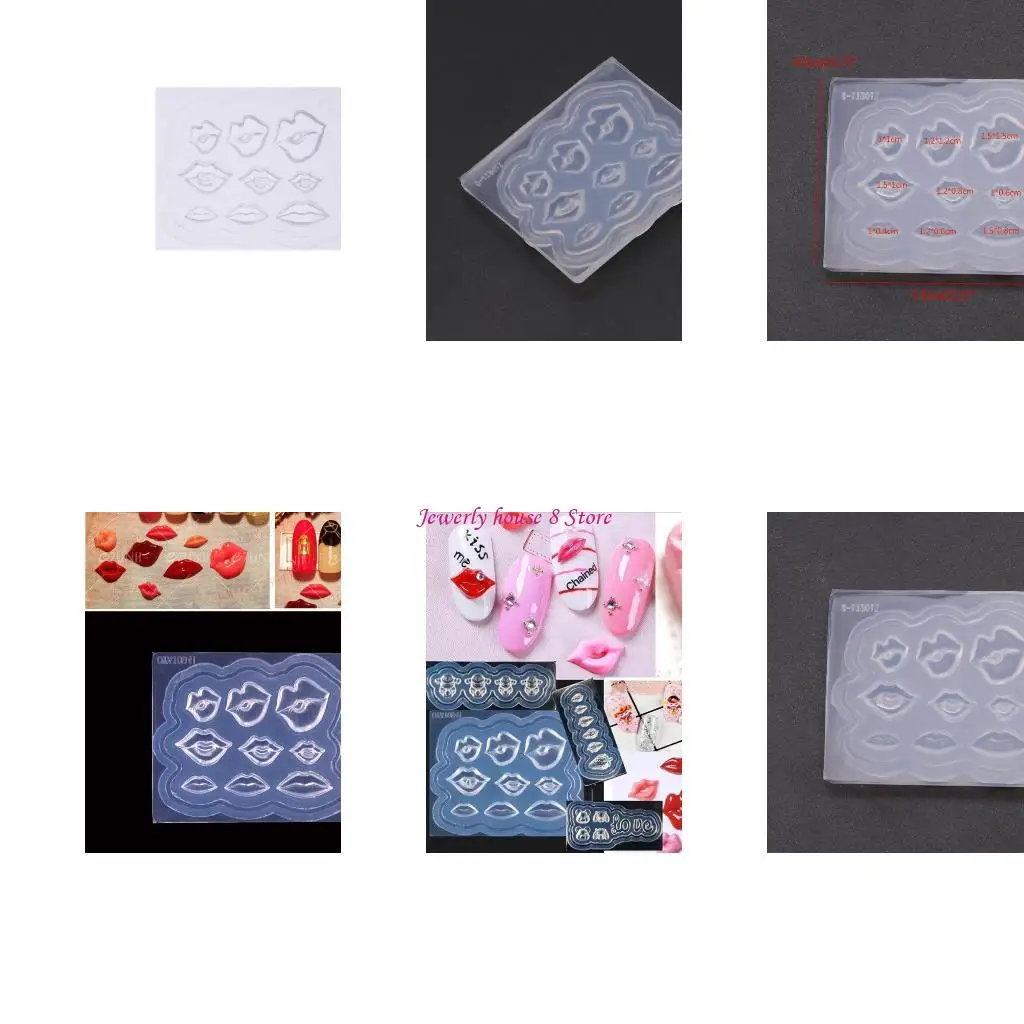 

Eay Demold мини-размер в форме губ, силиконовая форма для дизайна ногтей, шаблон в виде животных, полимерная форма, инструмент
