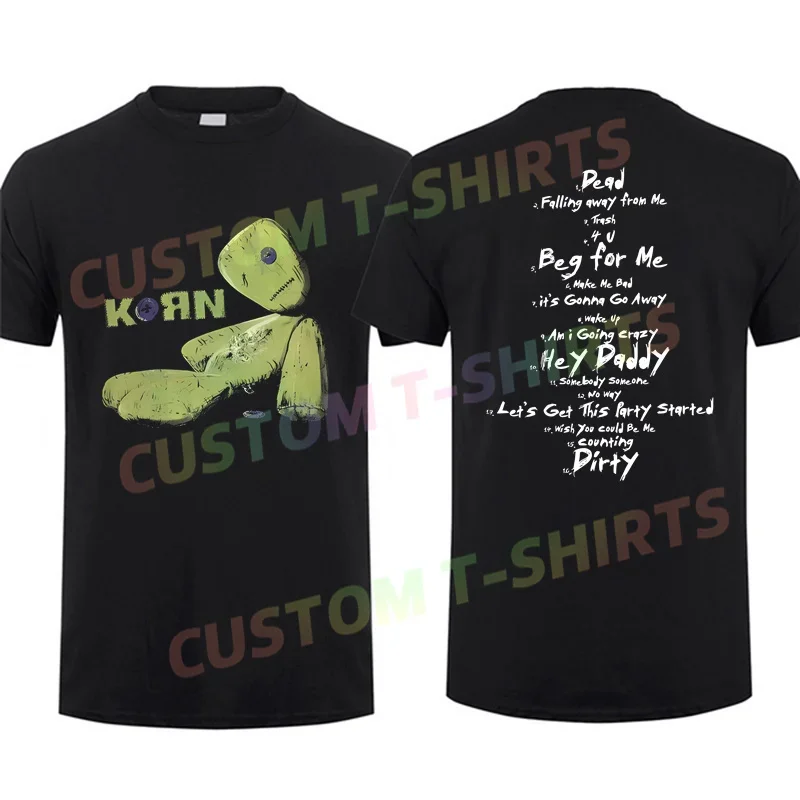 

2024 Men T Shirt Casual Korn Issues Tracklist T-shirt Graphic Summer Short Sleeves 100% Cotton S-3XL