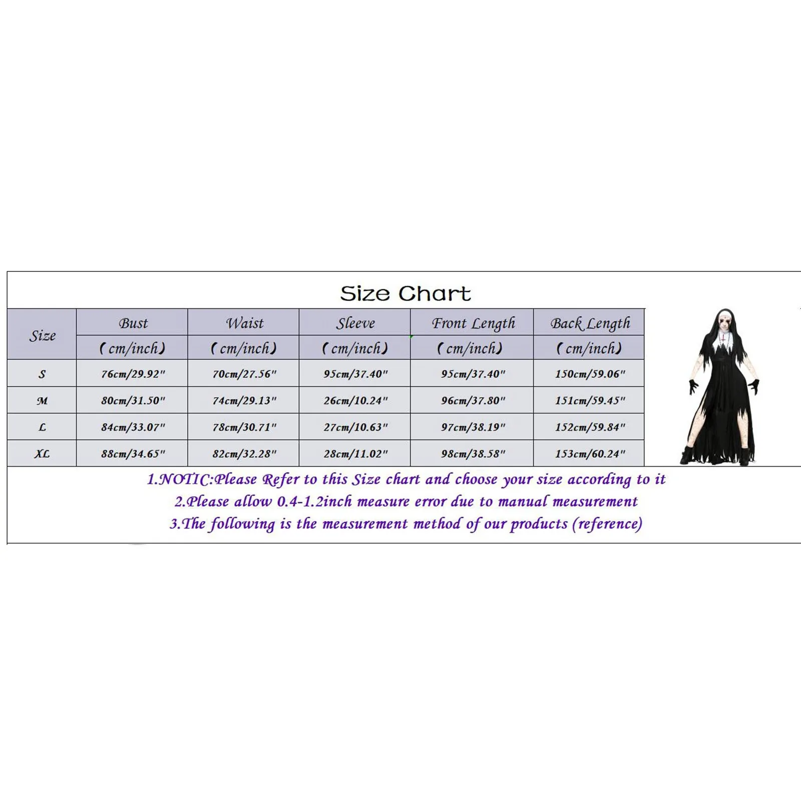 Cosplay Dresses For Female Women's Casual Dress Ladies Halloween Makeup Ball Vampire Evil Party Uniform Zombie Nun Dress Set