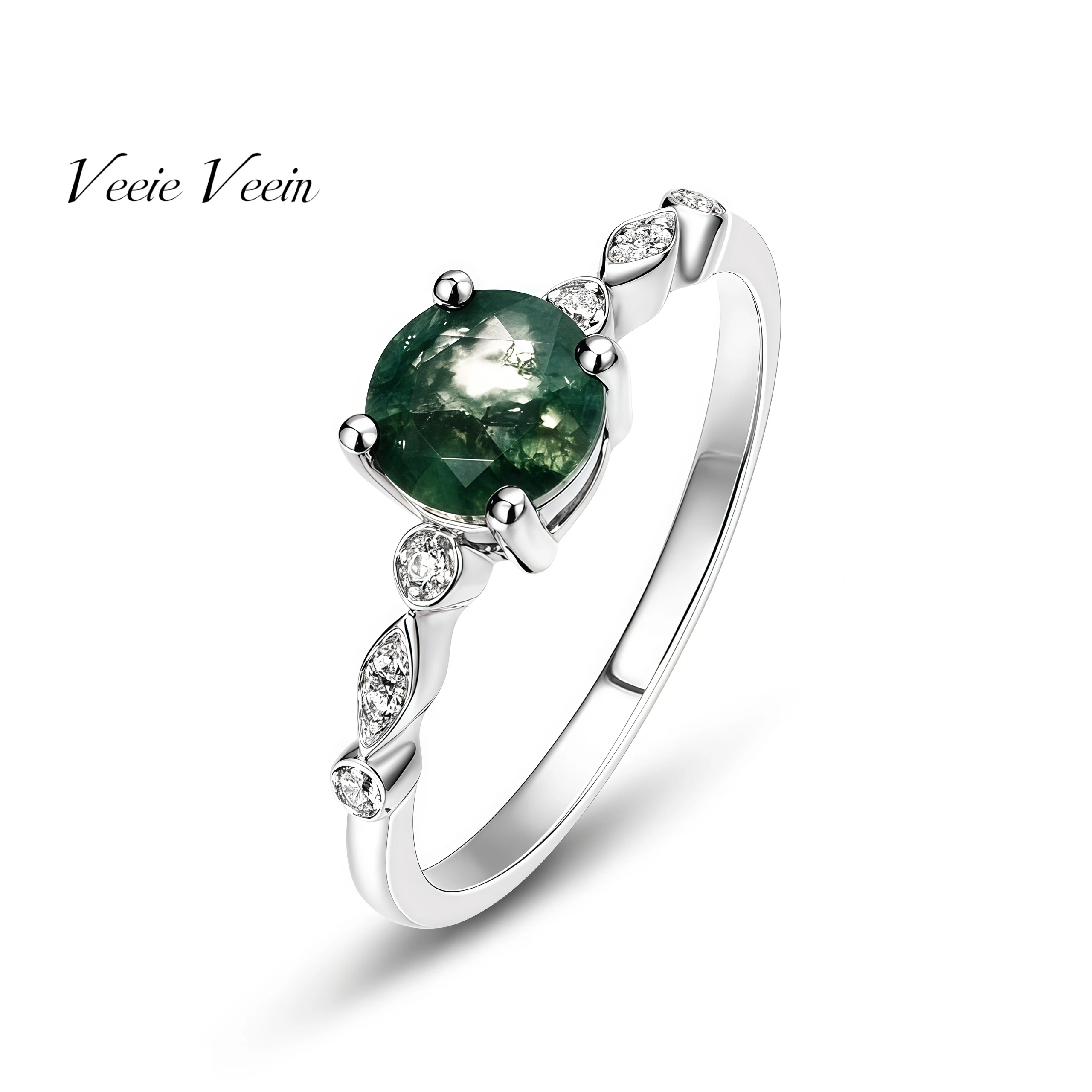 

Veeie Veein бренд S стерлингового серебра 925 пробы кольца женские ретро квадратные открывающиеся натуральные водные травы агатовый камень кольцо ювелирные изделия