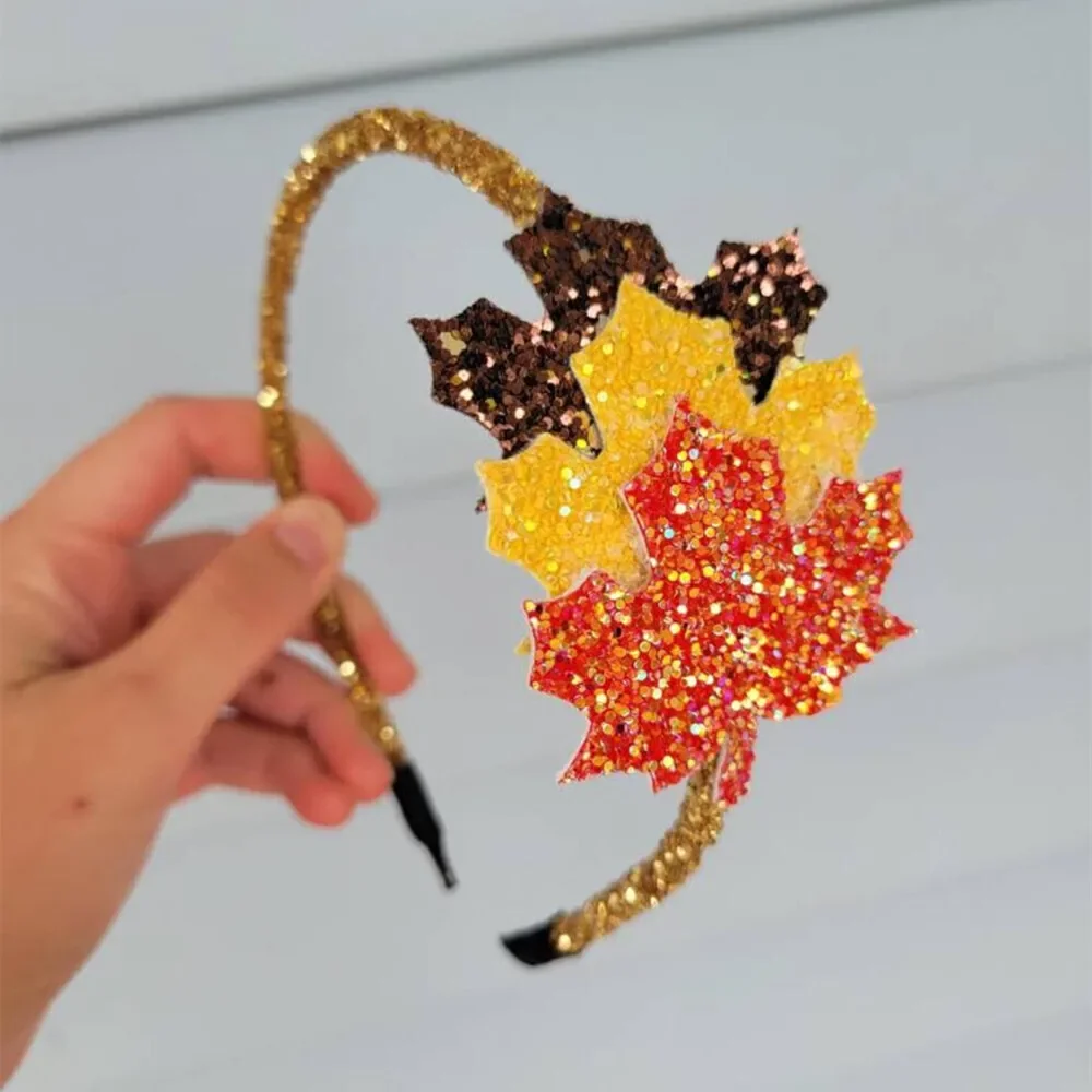 Sparkly Maple Leaf Princess Dresses for Girls Fall Autumn Halloween Costumes for  High Low Twinkle Tutus Outfit with Train