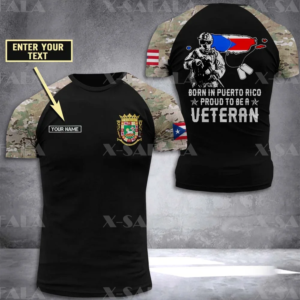 BORN-IN-PUERTO-RICO Soldier-ARMY-VETERAN Country Flag 3D Printed High Quality T-shirt Summer Round Neck Men Female Casual Top-5