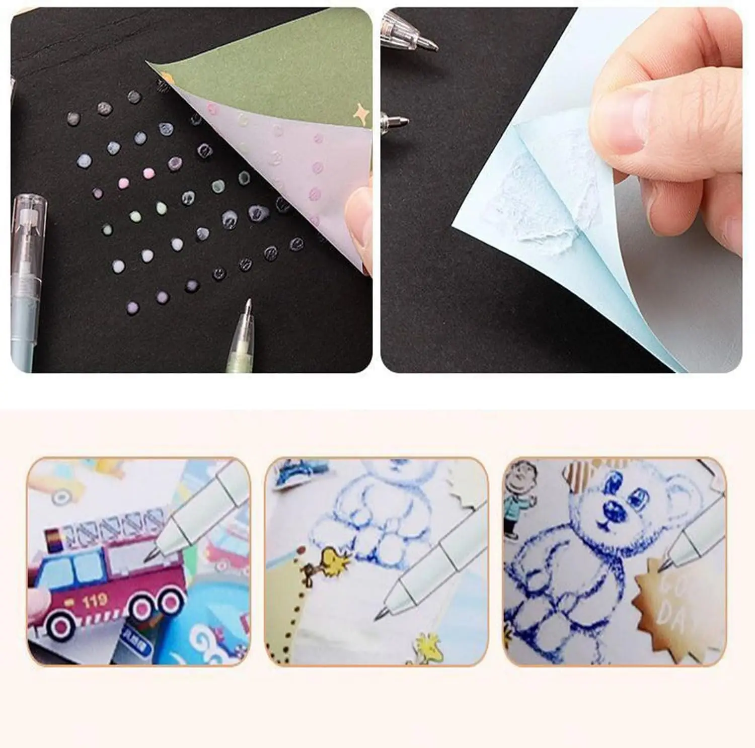 Bolígrafo de pegamento con punta de bola de 6 uds con 6 uds de recambios de pegamento adicionales, de secado rápido, apto para niños, plástico, bolígrafo, manualidades, arte, escuela