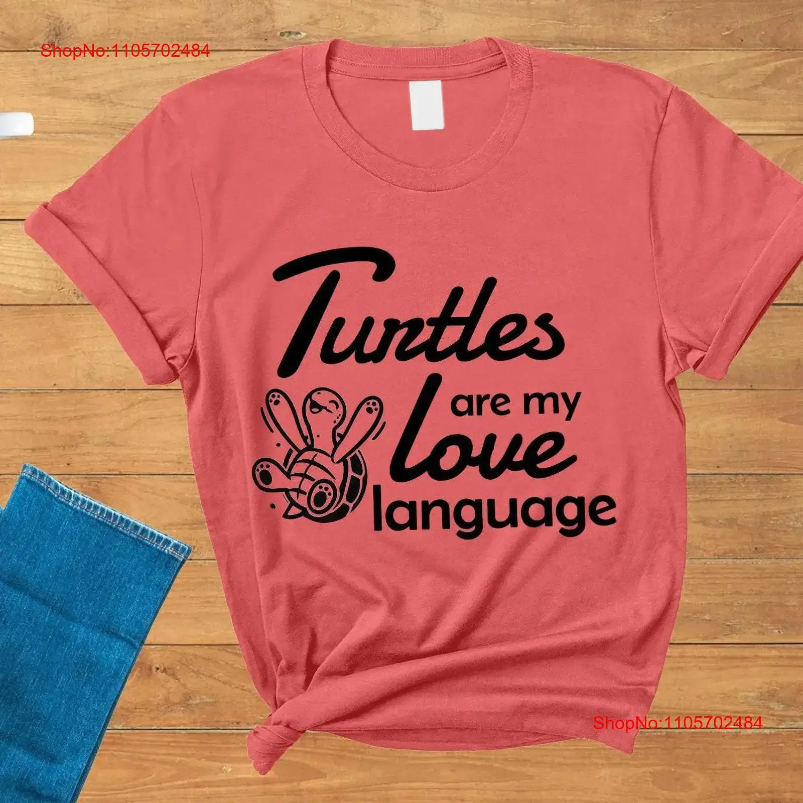Turtles are my Love Language T Shirt Turtle Lover Funny Valentine's Day vintage Washed Slightly Casual Soft homme Versatile