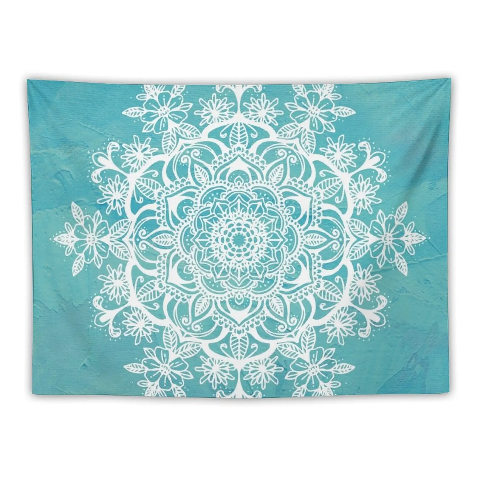

Teal Blue Flower Mandala Tapestry Pattern Tapestry Room Decoration Aesthetic Room Aesthetic Decor House Decor Tapestry