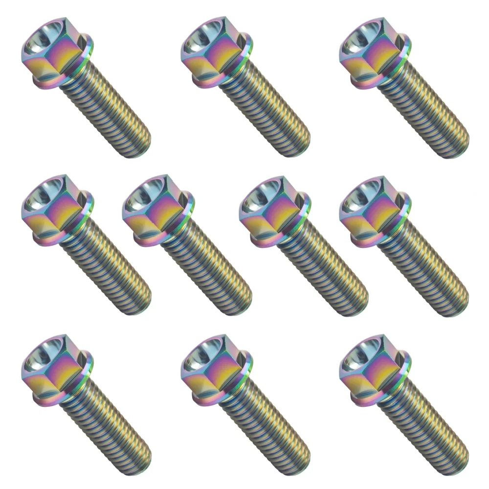 10Pcs Titanium Bolts Hex Head Screws M6 M8 Lightweight Fasteners for MTB Bike Motorcycle Bicycle Car Boat image 3