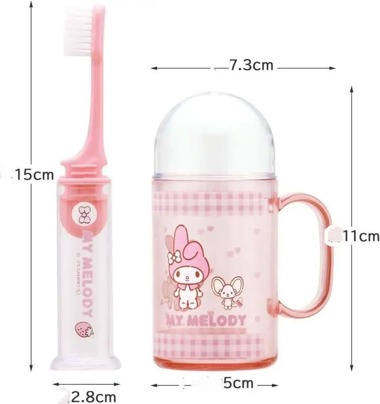 حار سانريو كأس فرشاة الأسنان Sus316 بلدي ميلودي Kawaii أنيمي موضة لطيف الطفل السفر عدة مريحة كوب أدوات الزينة الصغيرة نمط جديد