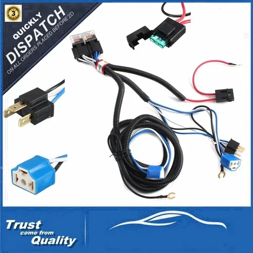 

112V H4 Negative-Switched LED Headlight/Lamp Bulb Relay Wiring Harness Plug Kit