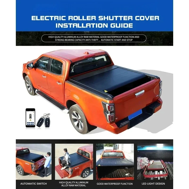Factory Hot Sale Btseller Truck Accsori Pickup Universal Waterproof Aluminum Roller Shutter Tonneau Cover 4