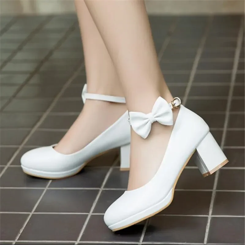 Princess Kids High Heel Shoes Glitter Children Leather Dance Shoes Bow Girls Elegant Wedding Shoes