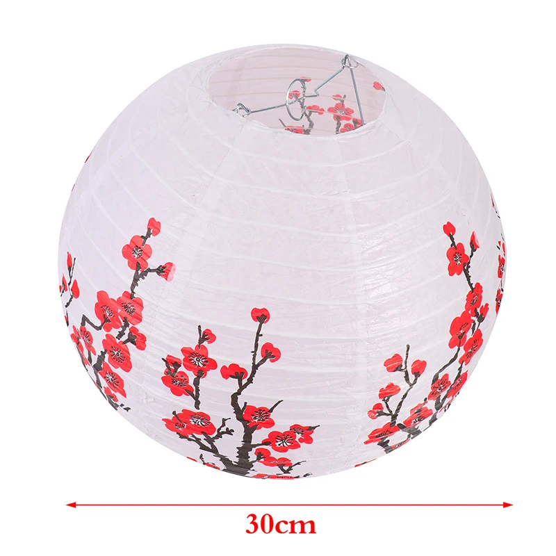 30cm Plum Blossom Round Paper Lantern Lamp Shade Chinese Antique Paper Lantern New Year Paper Lampshade Home Decor