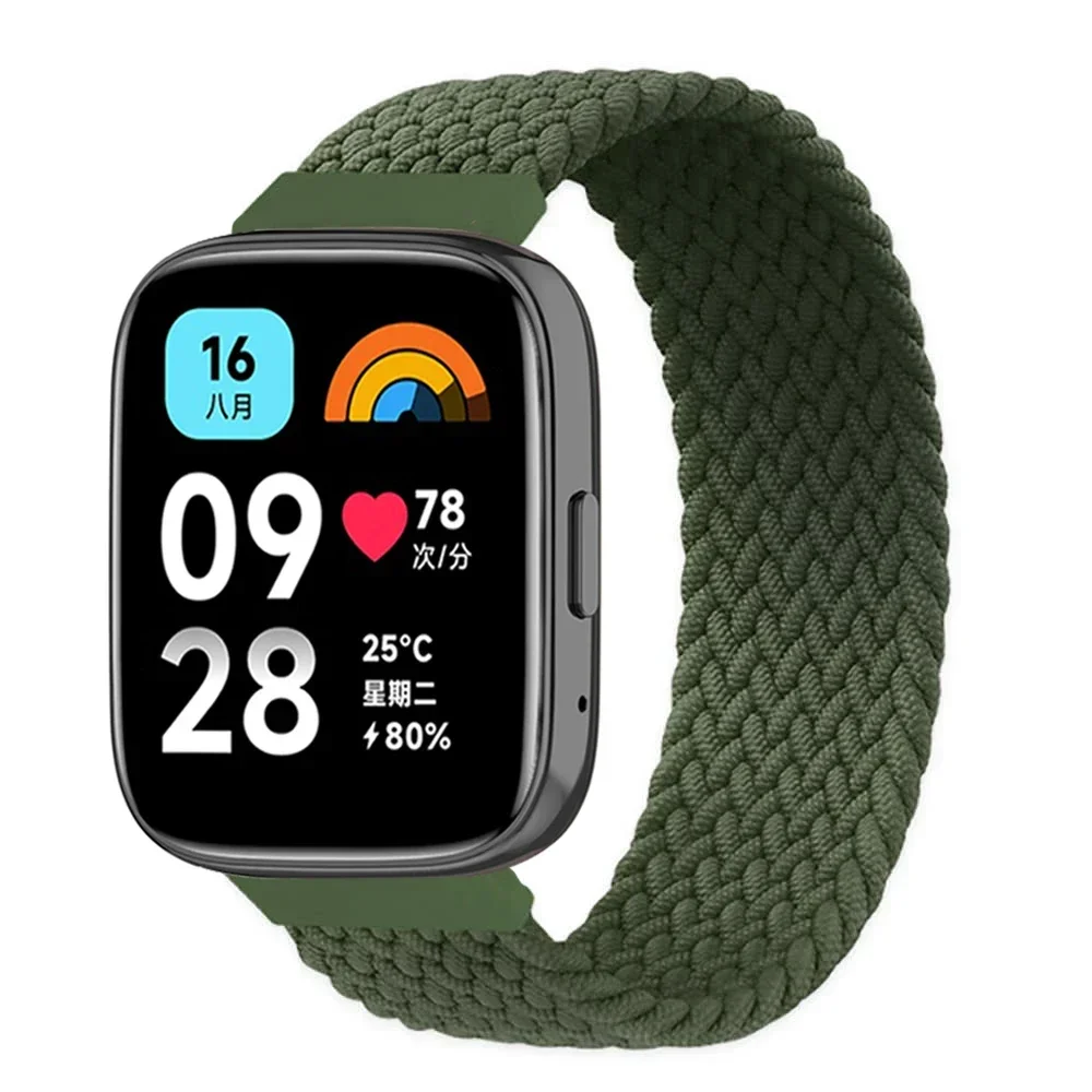 Braided Solo Loop Strap For Redmi Watch 3 lite Nylon Band For Xiaomi Watch3 Active Wristband Elastic Weave Bracelet Correa Belt