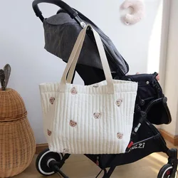 Embroidery Baby Diaper Bag for Stroller Cartoon Bear Bunny Maternity Bag for Mommy Portable Large Capacity Travel Nappy Bag