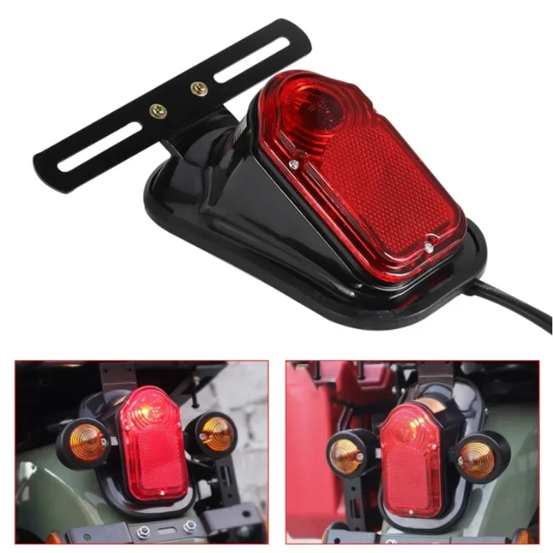 

1PCS Motorcycle Tombstone Rear Tail Light License Plate Brake Lamp Taillights For Harley Honda Bobber Chopper Yamaha