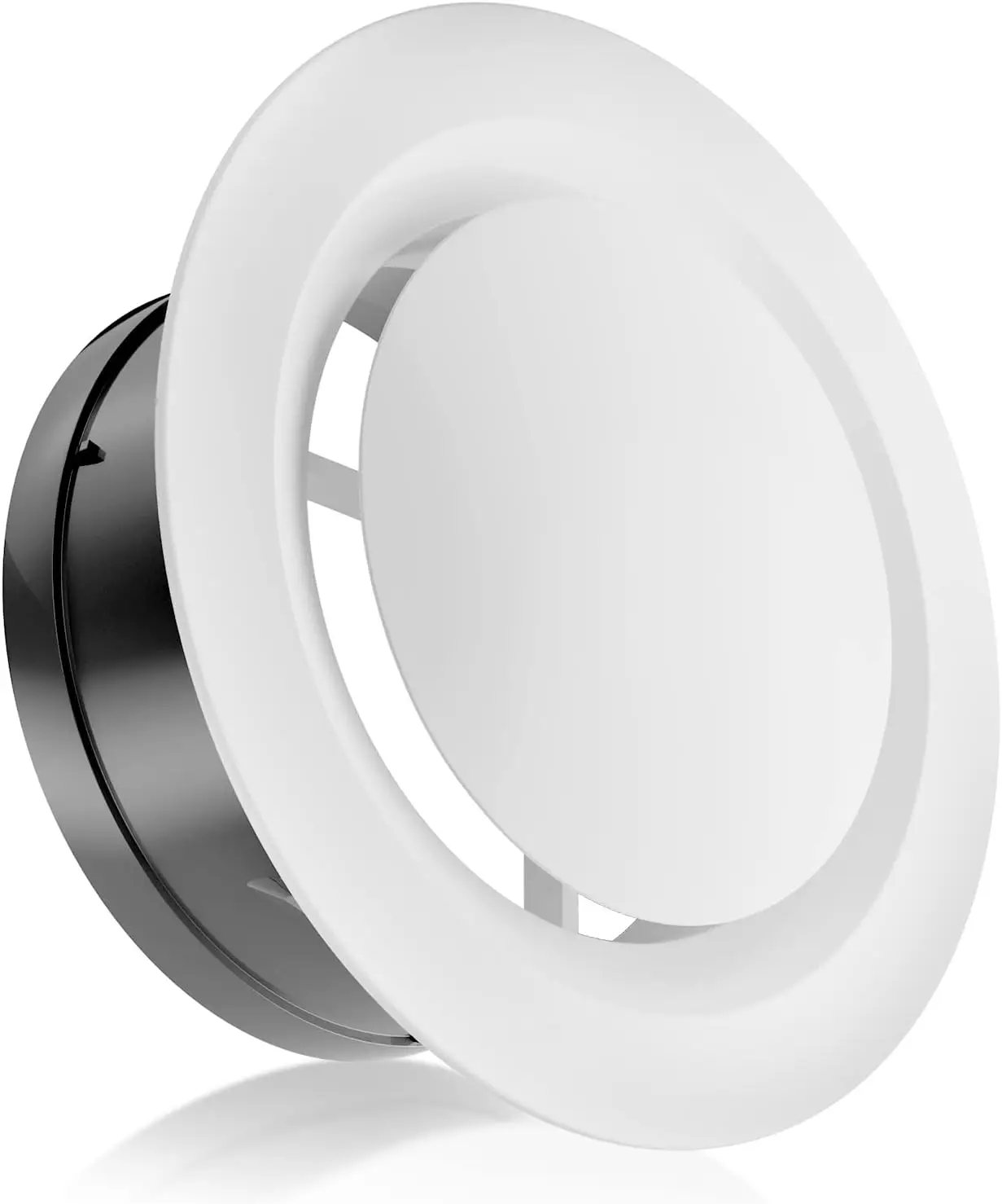 

6 Inch Adjustable Air Vent Cover, ABS Round Ceiling Vent for Living Room, Attic, Bathroom, Kitchen, White - Opening Size 5.66"