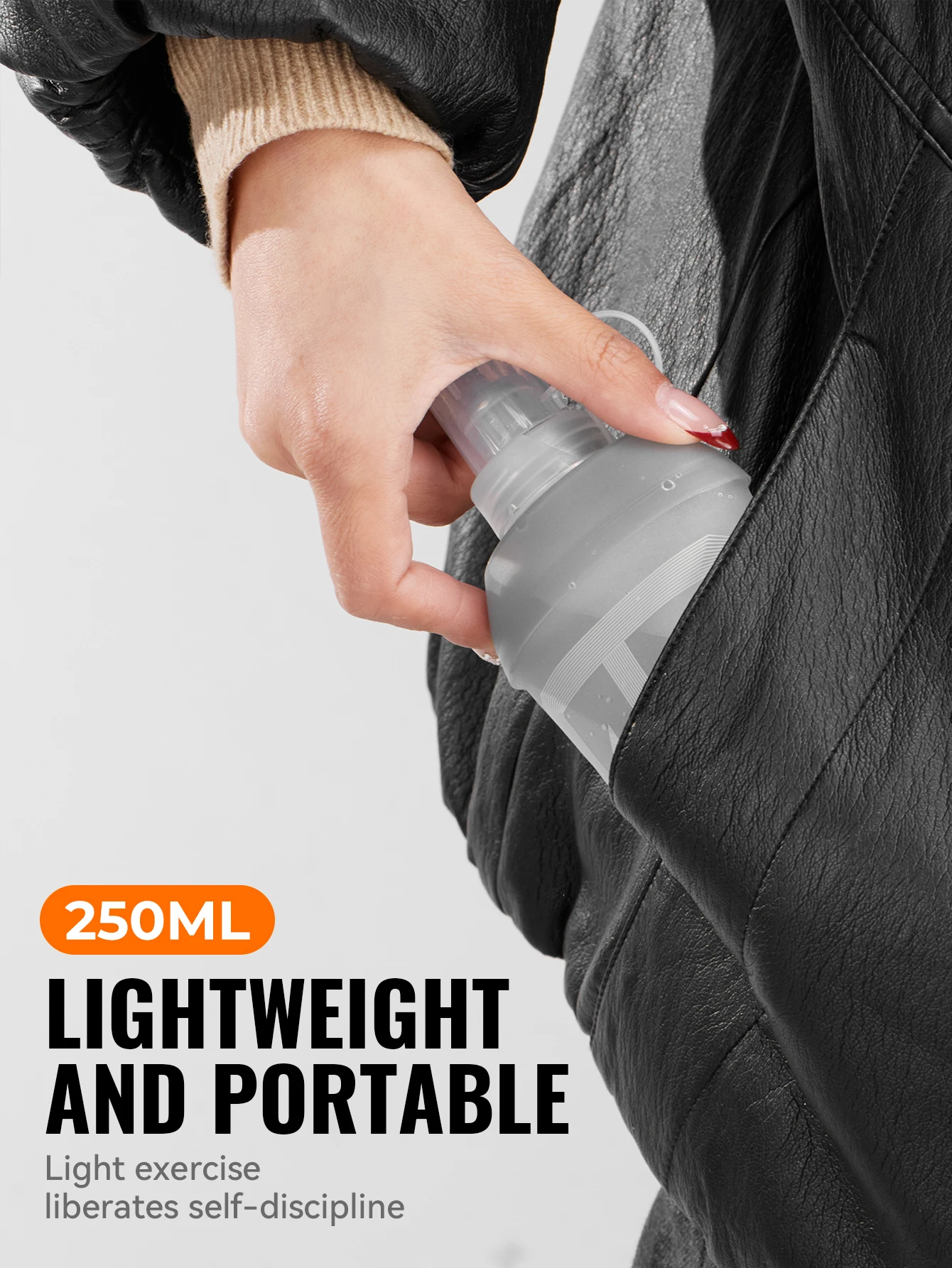 WRELS Outdoor Lauf- und Radsport-Trinkflasche Tragbare Hydrations-Gürteltasche BPA-freie Faltbare Fahrrad-Trinkflasche – Detail 10