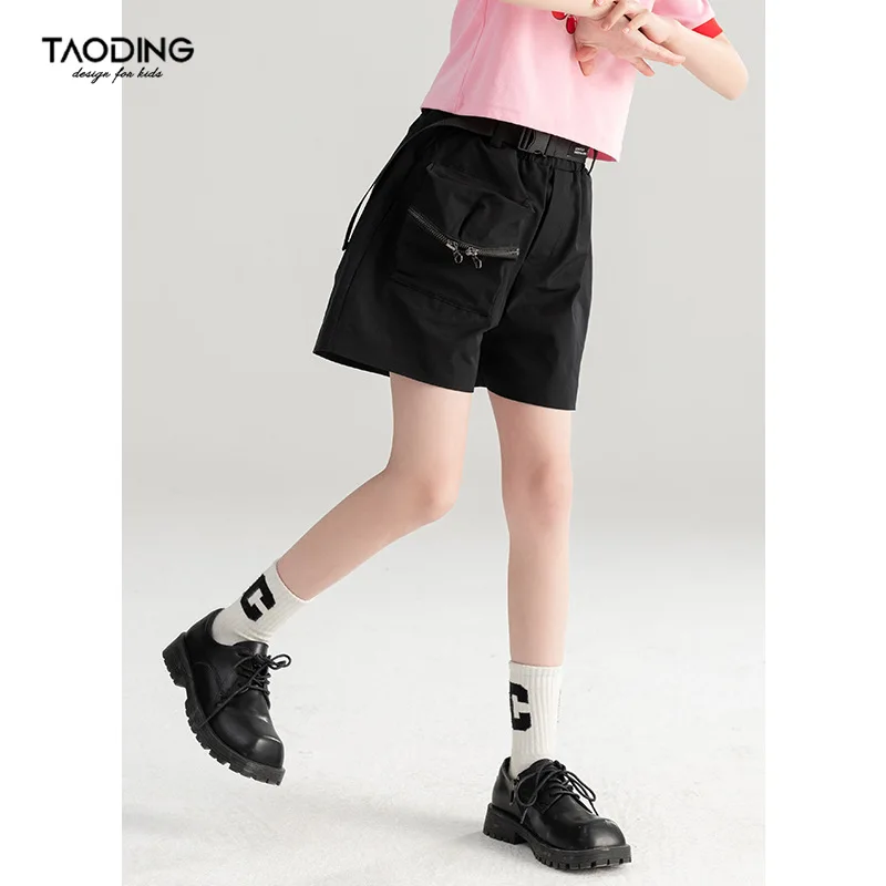 Baby Girl Pants Girls Shorts Summer 2024 New Medium and Large Children Casual Loose Solid Color Children Foreign Style Bloomers image 2