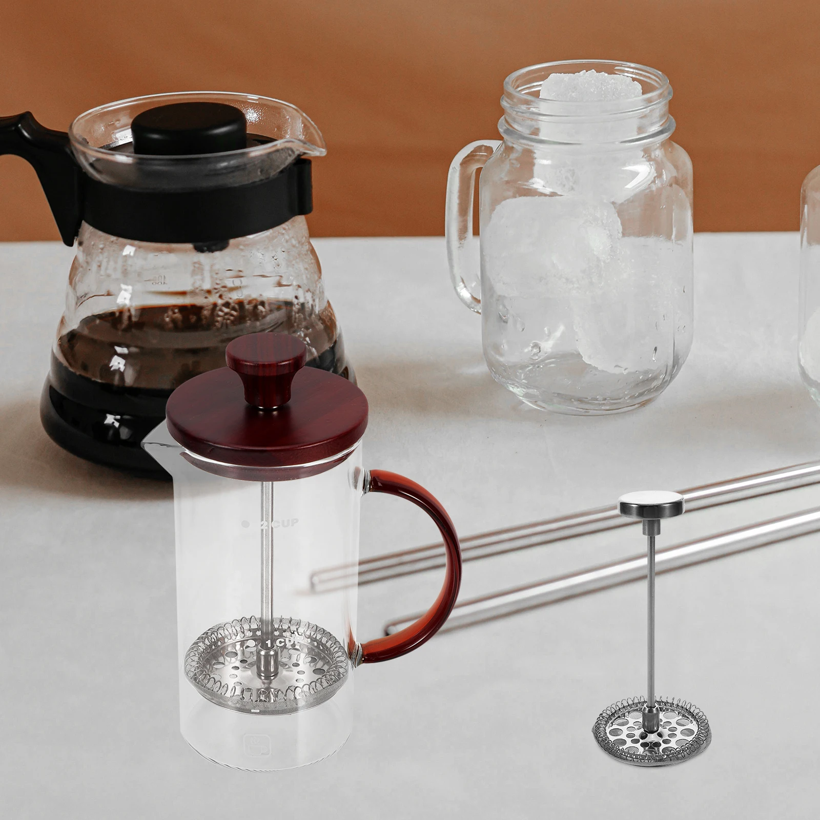 

1set Coffee Pot Accessories Stainless Steel Filter Cylinder Replacement Kit Machine Blind Disc Handle Set Mesh Screen Precision