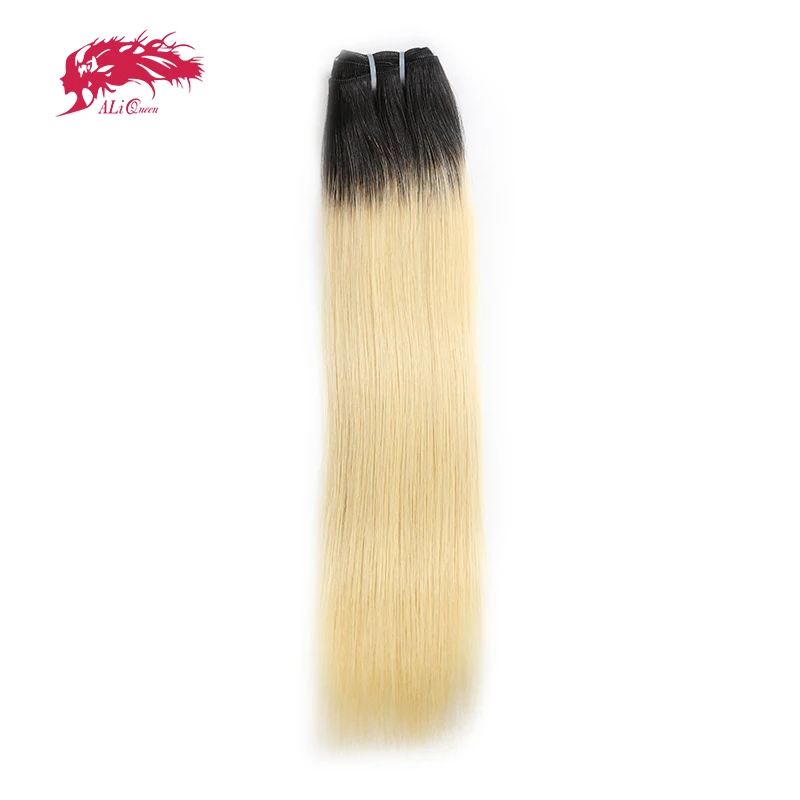 Ali Queen Hair Straight Human Hair 1B/613 1Pcs Bundles Blonde Raw Virgin Human Hair Brazilian Unprocessed Human Hair Weaves