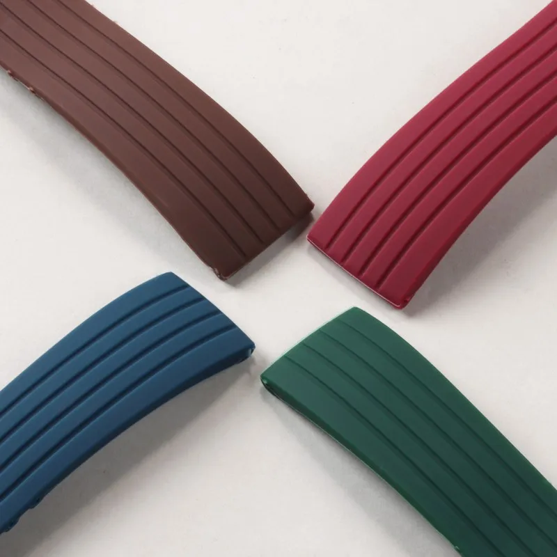 18mm 20mm 22mm 24mm 고품질 실리콘 방수 시계 스트랩 범용 시계 팔찌에 대 한 금속 접는 버클 시계 밴드