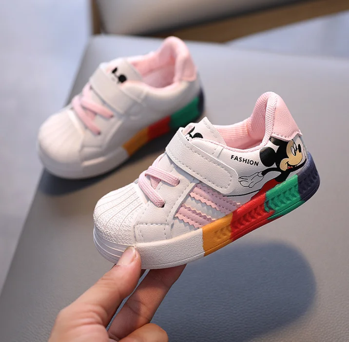 Disney Casual Shoes For Baby Boy Girl Brand Children Sneaker Mickey Mouse Kids Sports Shoes Toddler Walking Shoes