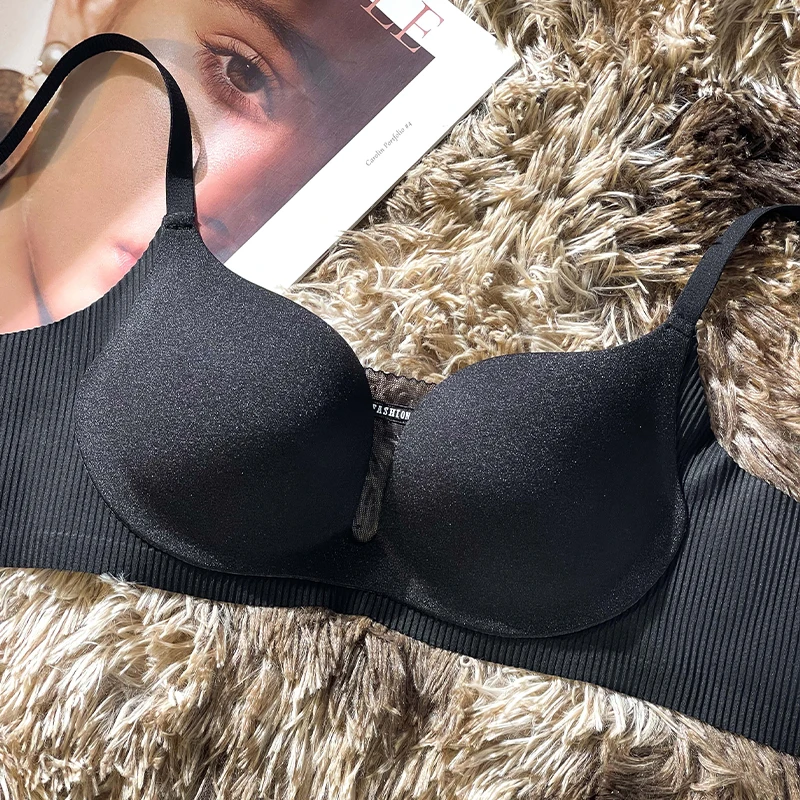 Sexy Underwear Women Deep V Small Chest together Breast Anti-sag Lace Fixed cup beauty back show large seamless bra