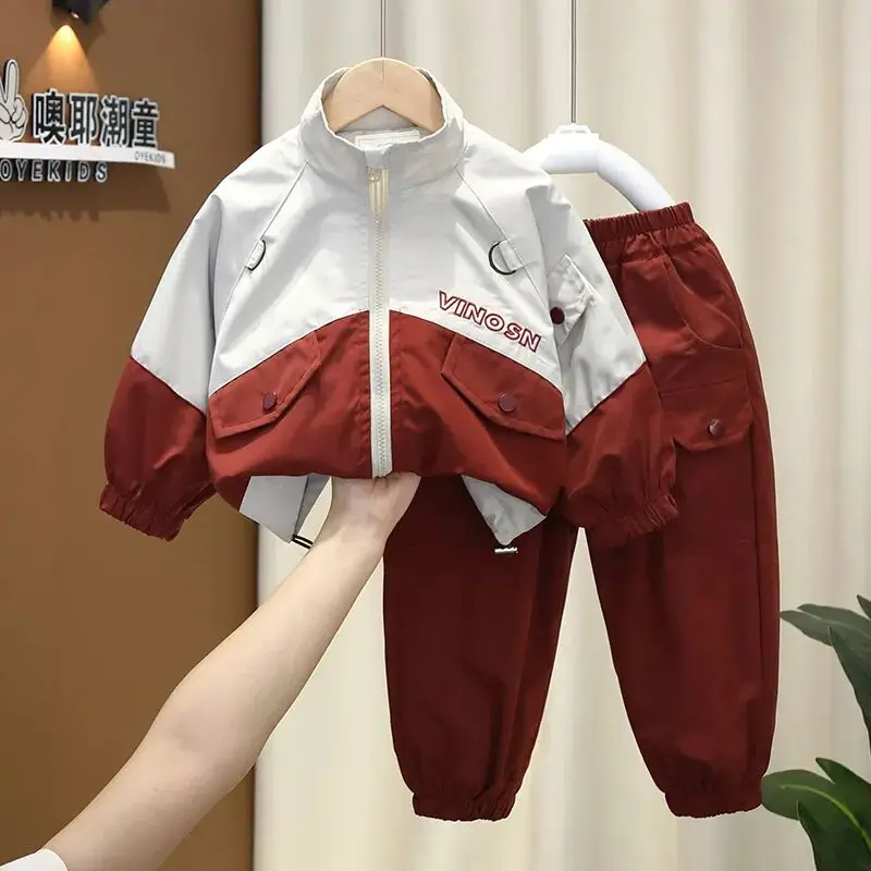 

Spring and Autumn Children's Clothing Set New Boys Girl and Baby's Casual cardigan jacket pants two-piece set