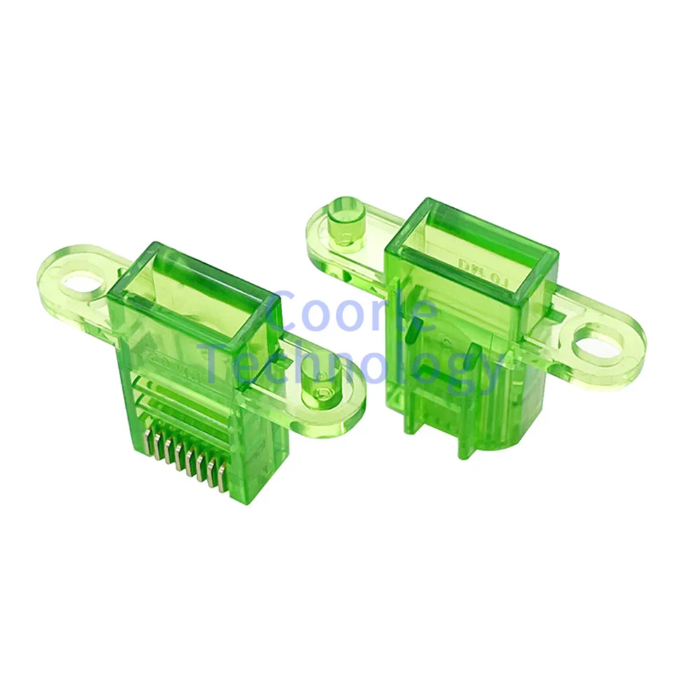 5PCS RJ45 Connector 8P8C Modular Plug Two-eared Green Special Network Connectors