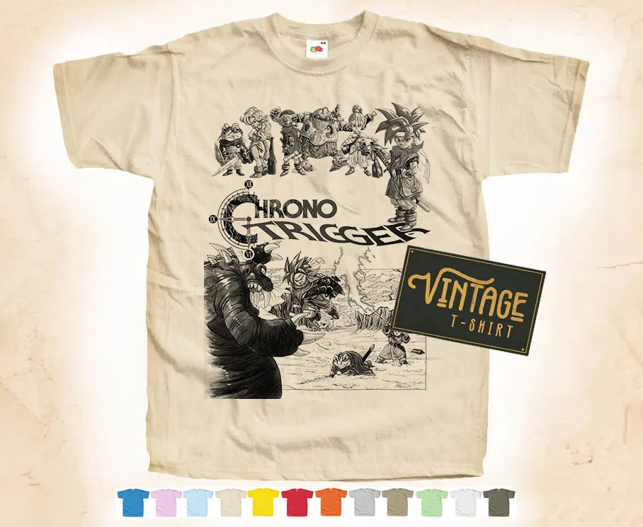 

BLACK Print: Chrono Trigger V2 T shirt Natural VINTAGE Poster Cotton S-5XL