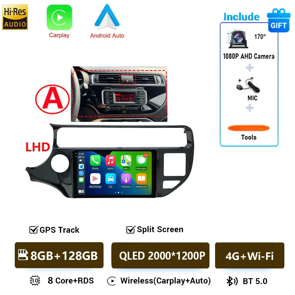 Android 16 Autoradio voor KIA K3 RIO 2011 2012 2013 2014 2015 Multimedia Speler 2 Din Carplay Stereo GPS Wifi DVD Luidsprekers 4G