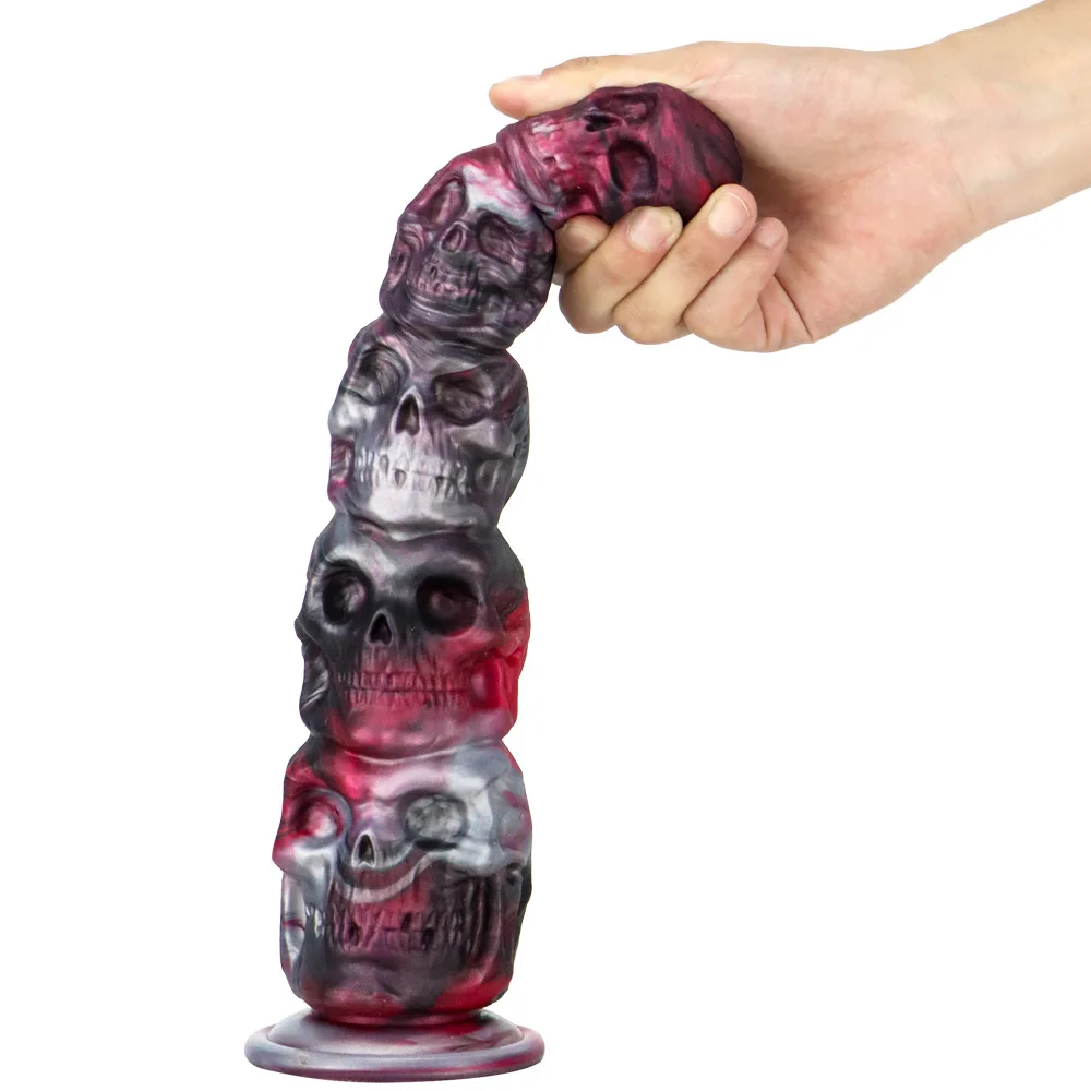 Halloween Pumpkin Head Skeleton Head Dildo Oversize alternativa Alien Plug anale pene finto uomini/donne masturbazione anale giocattoli del sesso